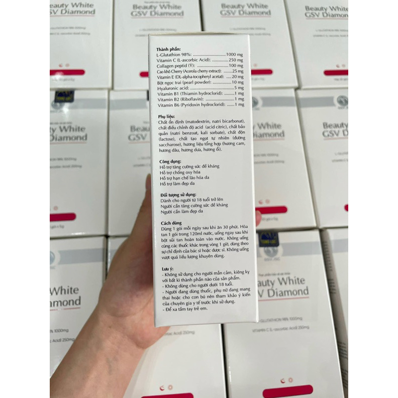 Glutathione 1000mg GSV làm sáng da chống lão hoá dạng sủi dễ hấp thu