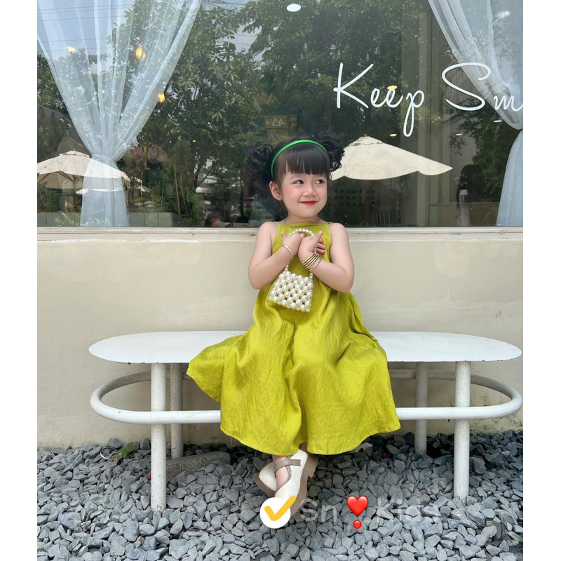 Sỉ váy maxi 2 dây đi biển đi chơi mềm mát bé gái Jane snkids