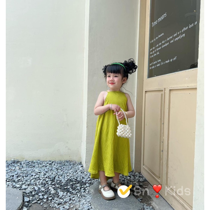 Sỉ váy maxi 2 dây đi biển đi chơi mềm mát bé gái Jane snkids