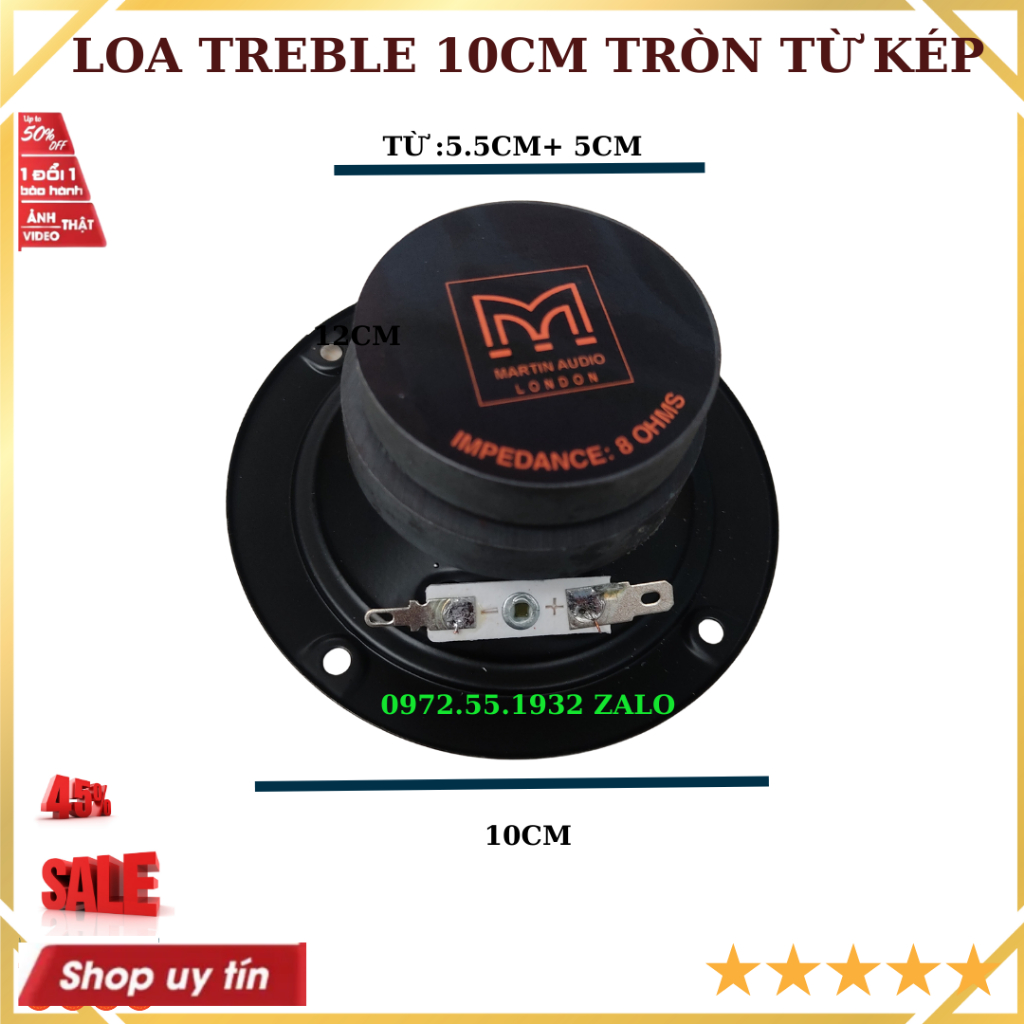 Loa treble tròn 10cm Matin cao cấp từ đôi công suất 150w giá 1 chiếc