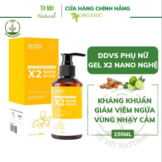 Dung dịch vệ sinh phụ nữ thảo dược Gel X2 Nano Nghệ Cỏ Cây Hoa Lá - Hết nấm ngứa an toàn cho bà bầu 150ml