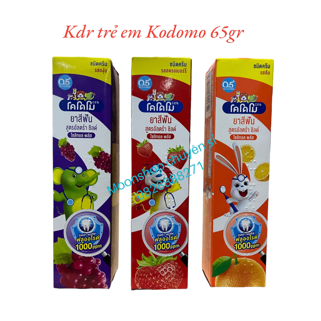 ĐỦ MÙI - TUÝP TO 65GR - KEM ĐÁNH RĂNG NUỐT ĐƯỢC CHO BÉ KODOMO THÁI LAN