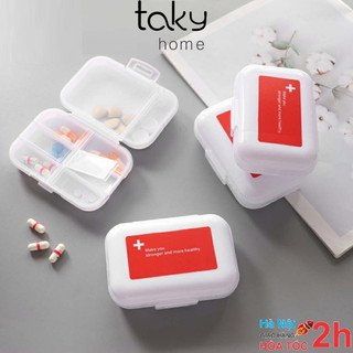 Hộp Đựng Chia Thuốc 8 Ngăn Đi Du Lịch, Tiện Dụng, Nhỏ Gọn, Chắc Chắn, Ngăn Nắp, Nhựa An Toàn Môi Trường. TakyHome 7123