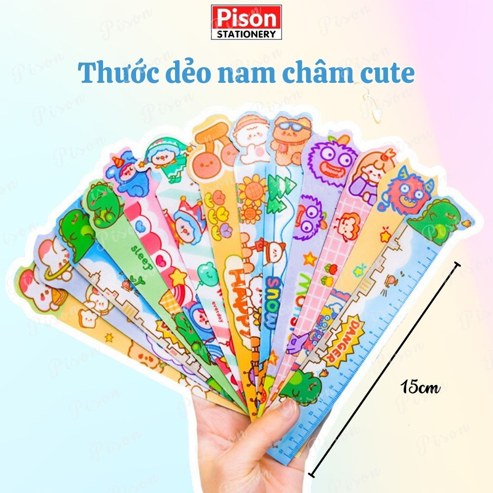 Thước kẻ Dẻo hình nhân vật hoạt hình Pison dùng cho học sinh - TK001 - 01 cái