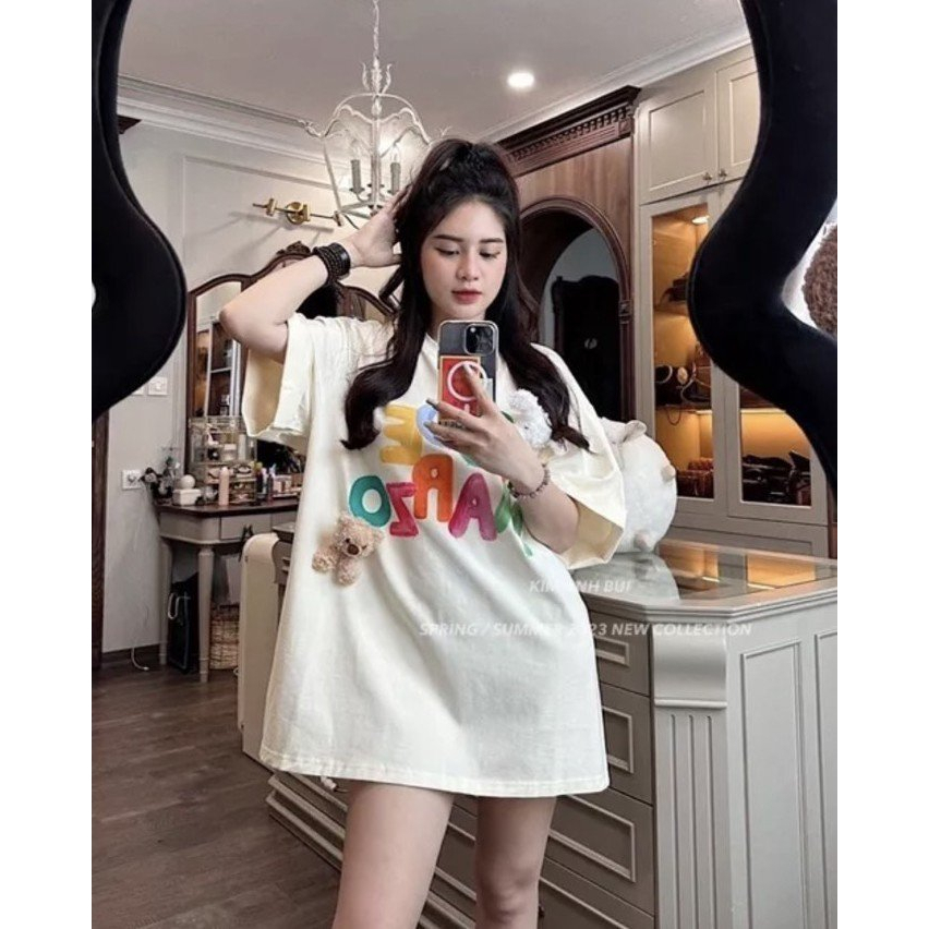 áo thun in hình gấu thỏ bông áo thun Marzo siêu hot kèm gấu thỏ bông pull 3 màu 100% cotton thoáng mát hàng loại 1