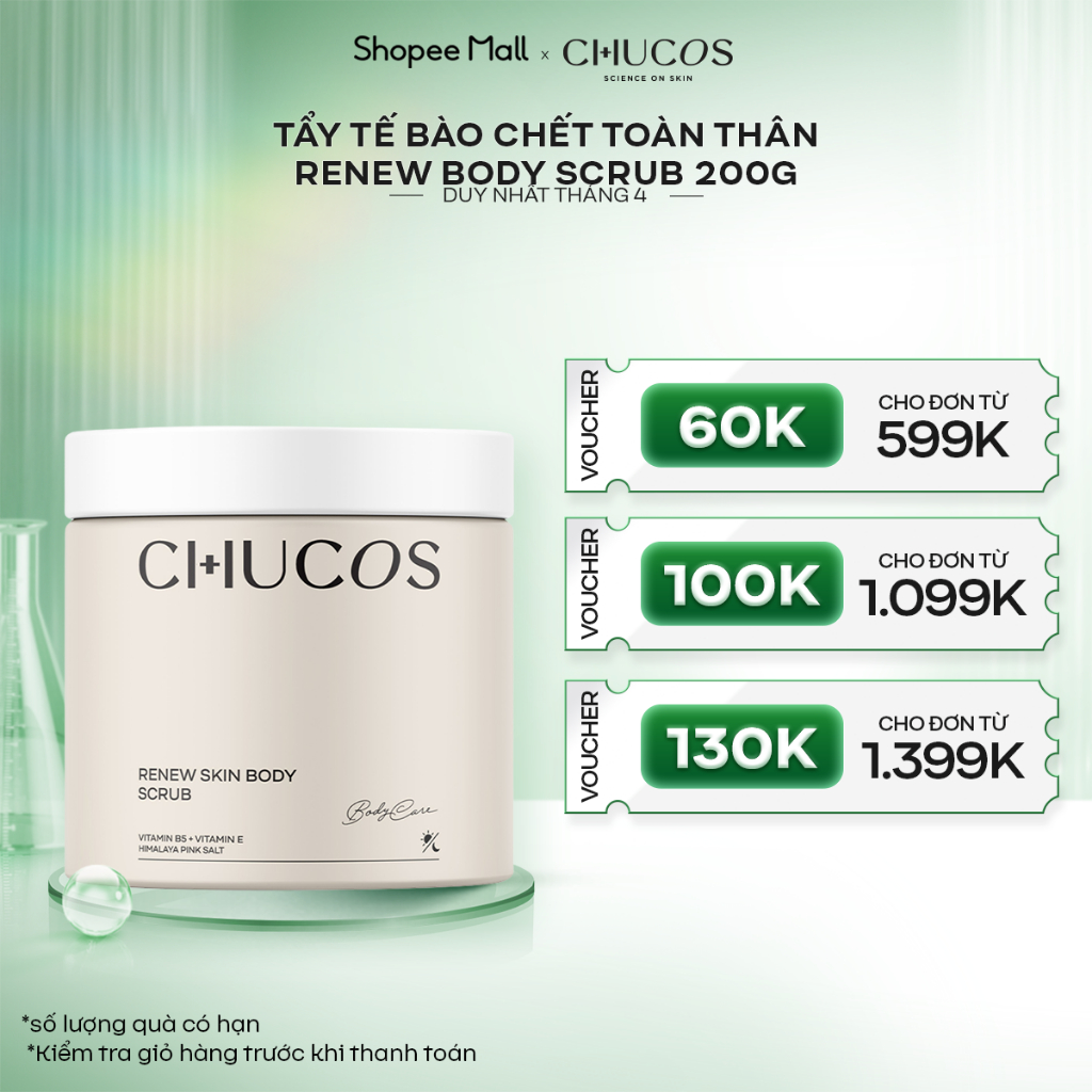 [Mã BMLTA35 giảm đến 35K đơn 99K] Tẩy Tế Bào Chết Toàn Thân Renew Skin Body Scrub CHUCOS 200g