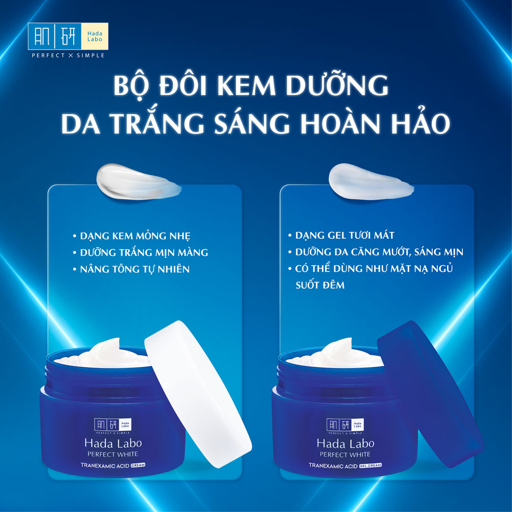 Kem dưỡng trắng da tối ưu Hada Labo Perfect White Tranexamic Acid Cream 50g