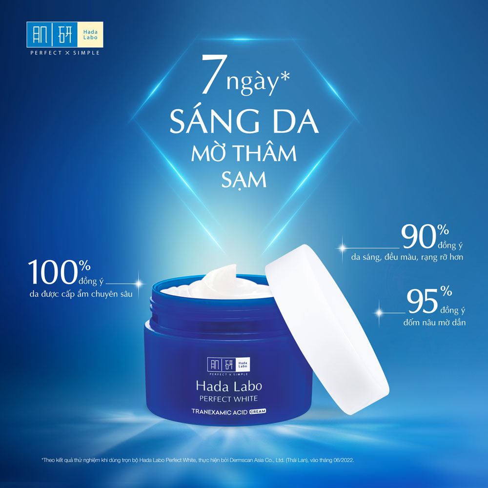 Kem dưỡng trắng da tối ưu Hada Labo Perfect White Tranexamic Acid Cream 50g