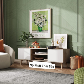 Kệ Tivi tủ tivi để sàn nhà chất liệu gỗ MDF có ngăn kéo phong cách bắc âu hiện đại chống ẩm - TV6