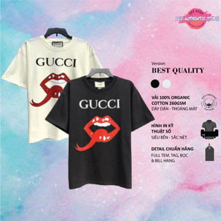 ⚡️ tee gu.cci lips cao cấp full tag túi, áo thun gu.cci