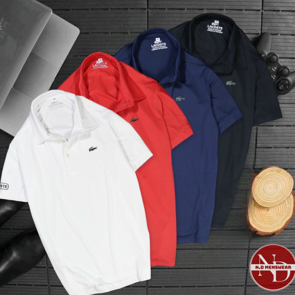 ÁO THUN NAM THỂ THAO CỔ BẺ CHẤT THUN LẠNH LOGO CÁ SẤU - N.D FASHION