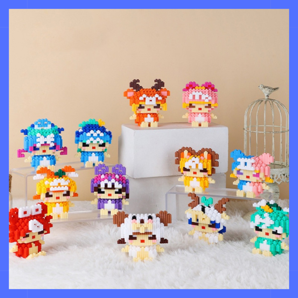 ⚡COD⚡Đồ Chơi Lắp Ráp Động Vật 3D Mini Mô Hình Lắp Ráp Hoạt Hình Mini Quà Tặng Sinh Nhật Cho Bé Trai Bé Gái