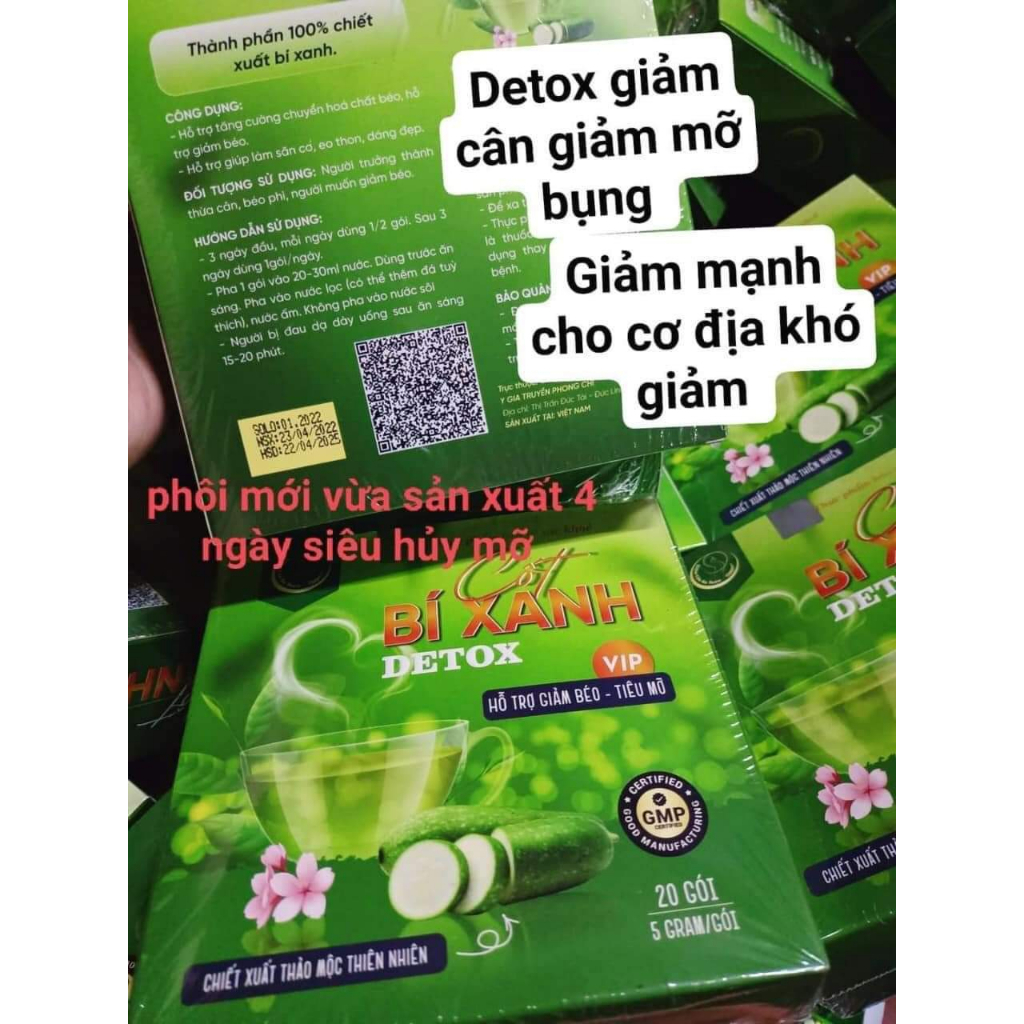 20 Gói Giảm cân cốt bí xanh detox [Giảm 7 - 10 kg]