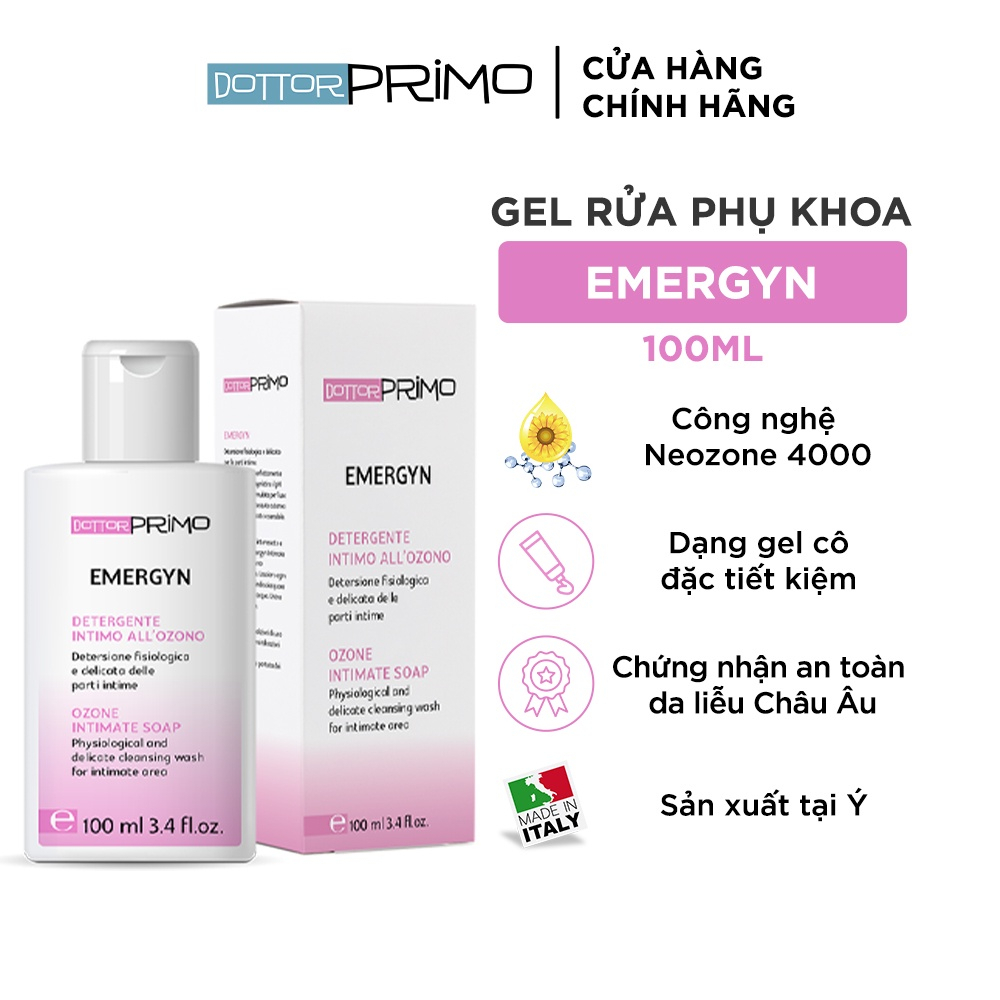 Dung dịch vệ sinh phụ nữ DottorPrimo Emergyn 100ml giúp làm sạch ngăn nấm ngứa và cân bằng PH cho người viêm phụ khoa