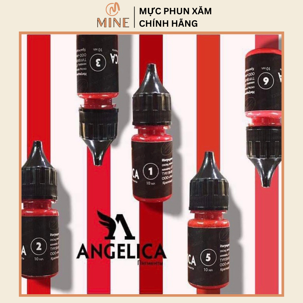 Mực Phun Xăm Angelica Chính Hãng - Mực Hữu Cơ Lên Màu Nhanh, Bám Màu Tốt, Nguyên Liệu An Toàn (01)