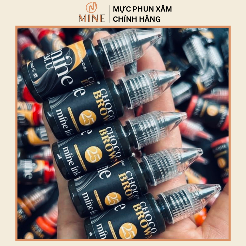 Mực Mine Phun Xăm Mày Mí - Mực Chính Hãng Mine Pro Ink Chuẩn Master Sánh Mịn, Bong Nhanh, Bám Đậm