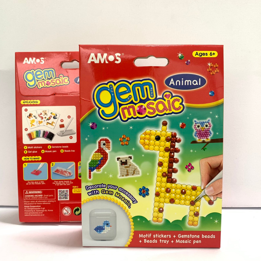 Bộ Đồ chơi Xếp hình cho trẻ em AMOS Gem Mosaic Animal GMS-A - Chủ đề Động vật