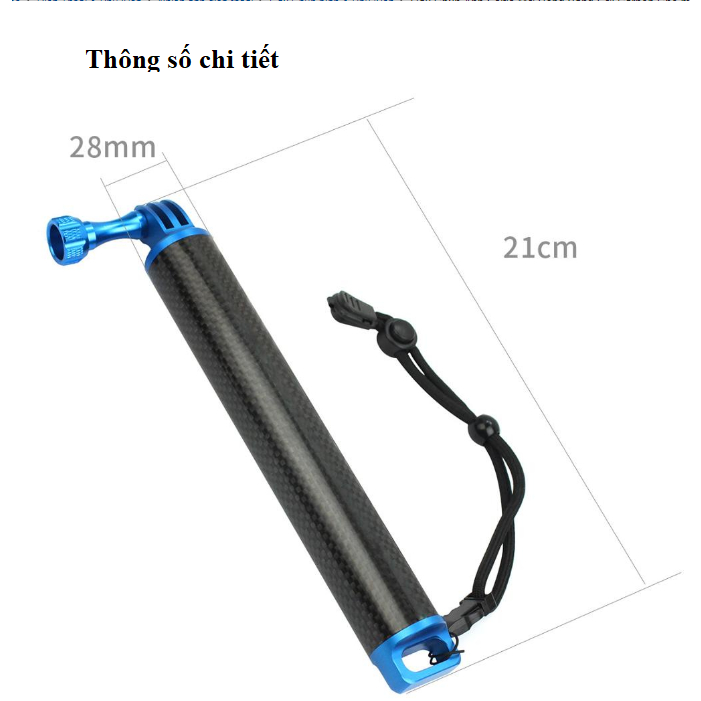 Tay cầm Carbon gắn cam hành trình, gopro, insta360- Gậy carbon, nhôm cnc