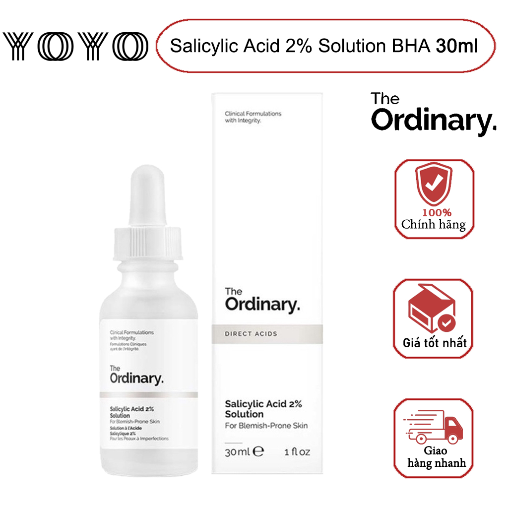 The Ordinary Salicylic Acid 2% Solution BHA 30ml Tinh chất serum tinh chất hỗ trợ da mụn giảm mụn ẩn