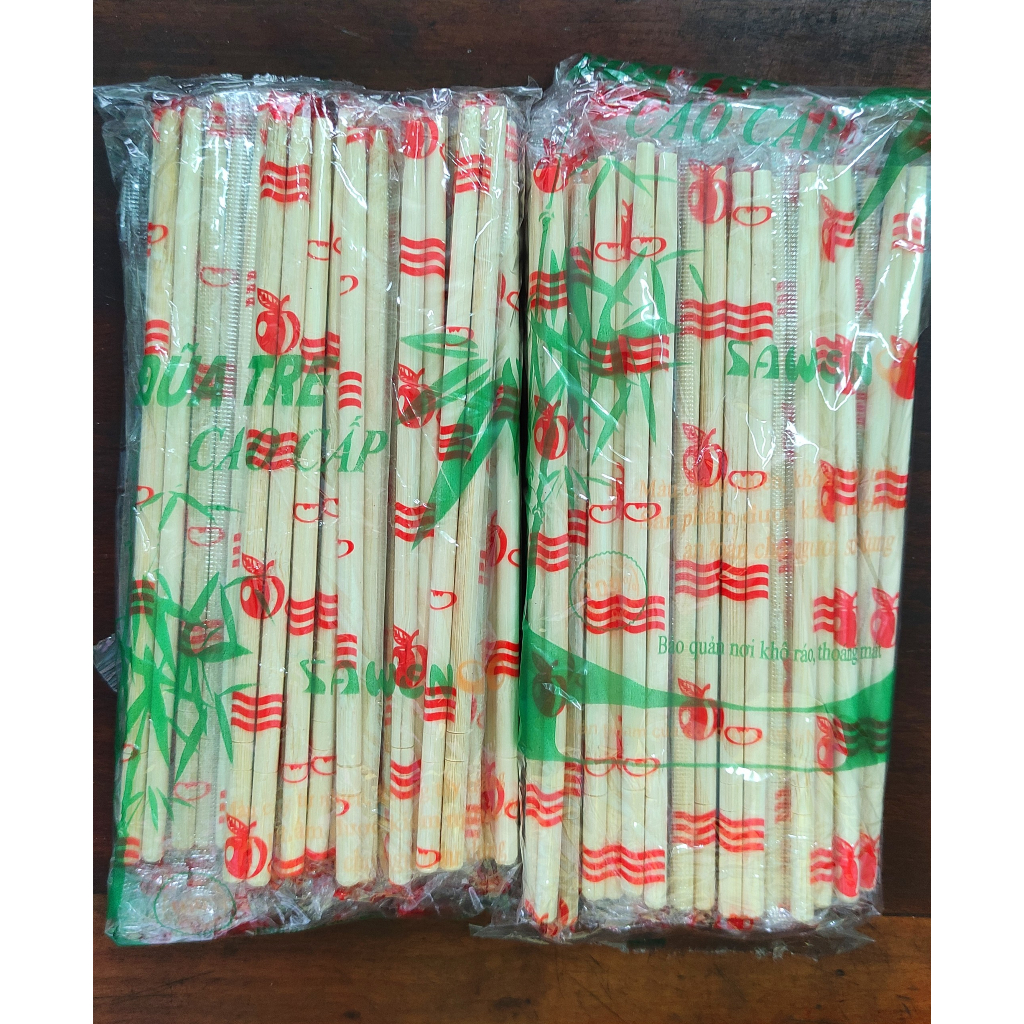 Đũa Tre Dùng 1 Lần, Đũa Tre Sạch Màu Tự Nhiên, Không Tẩy Trắng Tiện Dụng Qui Cách 16-17 Đôi/Gói
