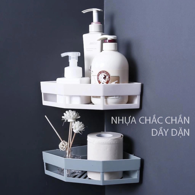 Kệ Góc Nhựa Vuông Nhà Tắm Dán Tường, Nhiều Màu Sắc, Chịu Lực Cao, Chất Liệu Nhựa Dày Cao Cấp | BigBuy360 - bigbuy360.vn