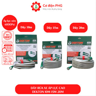 Dây rửa xe áp lực cao dekton 10m-15m-20m áp lực nén 6000psi | bảo hành 12 tháng | dây phun áp lực