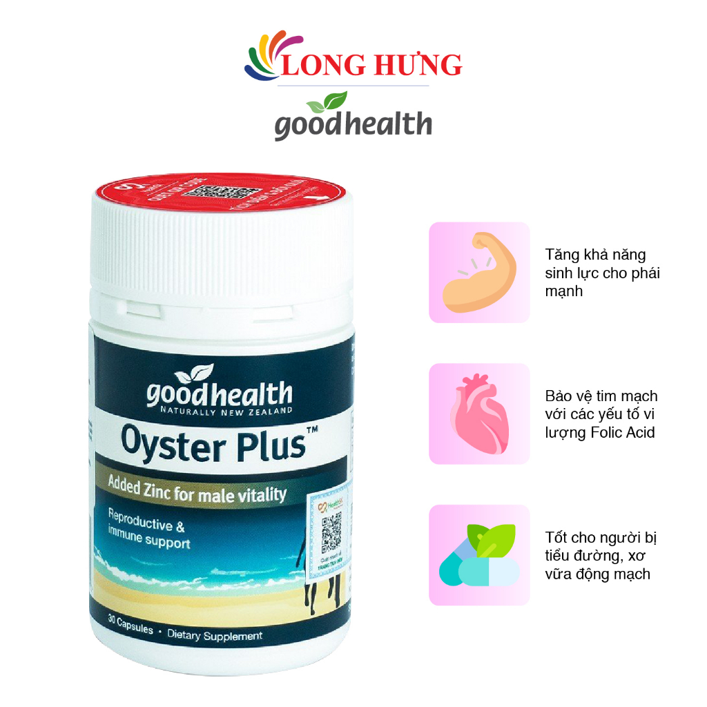 Viên uống GoodHealth Oyster Plus tinh chất hàu hỗ trợ sinh lý nam (30 viên/60 viên)