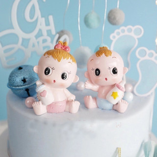 💞phụ kiện trang trí bánh kem💞 bé trai/gái cầm bình sữa