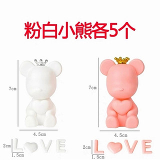 💞phụ kiện trang trí bánh kem💞 gấu hồng kèm chữ love