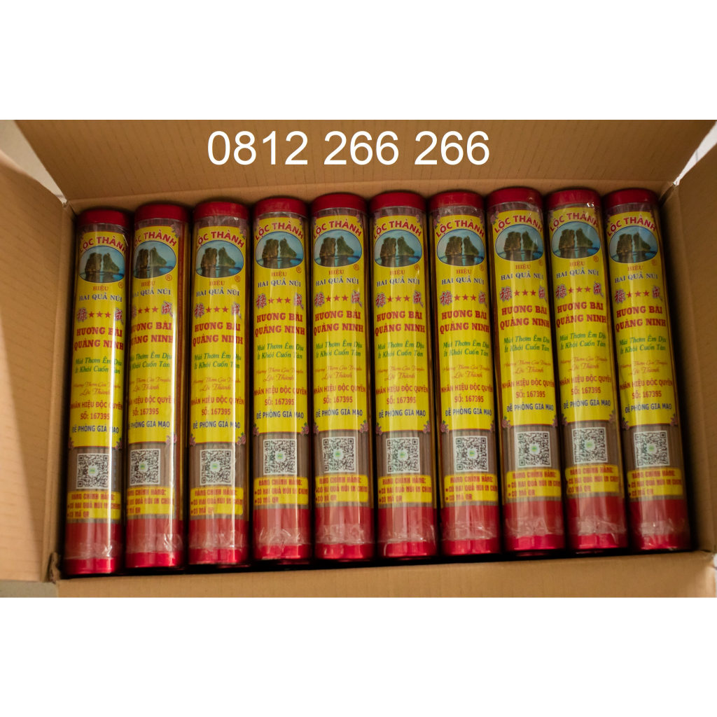Nhang thơm Lộc Thành, NHANG ỐNG 30cm&40cm, hương bài cuộn tàn, ít khói