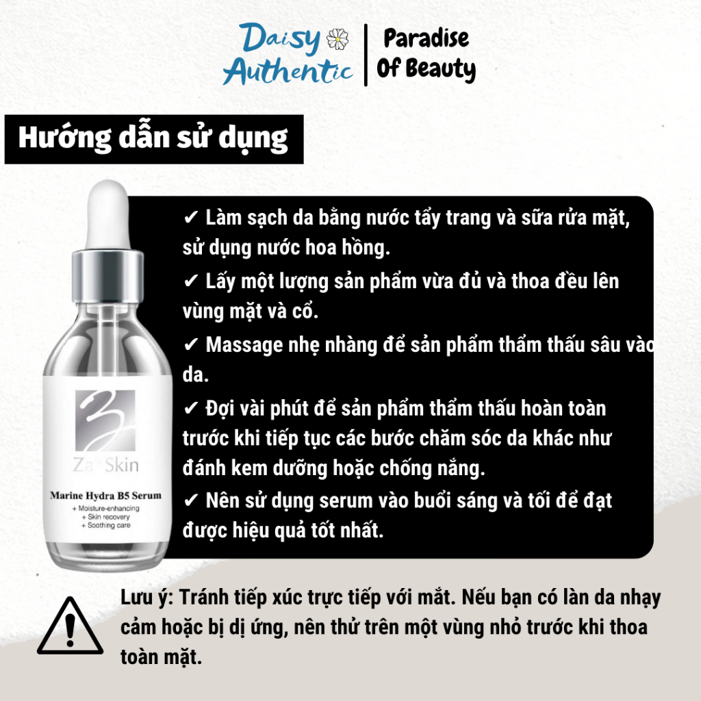 Serum B5 ZaSkin Marine Hydra 30ml - Dưỡng Ẩm, Phục Hồi Và Trẻ Hóa Làn Da