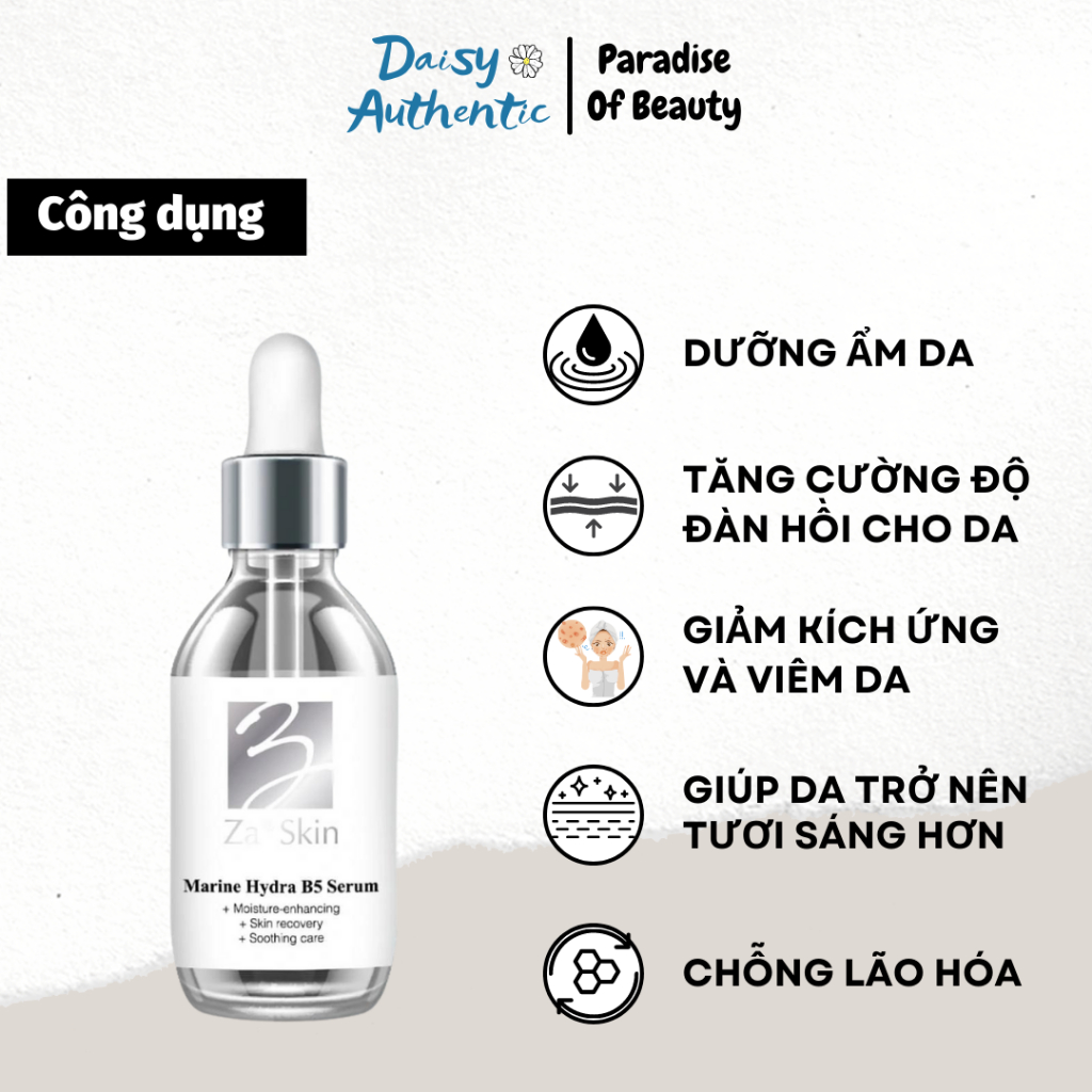 Serum B5 ZaSkin Marine Hydra 30ml - Dưỡng Ẩm, Phục Hồi Và Trẻ Hóa Làn Da
