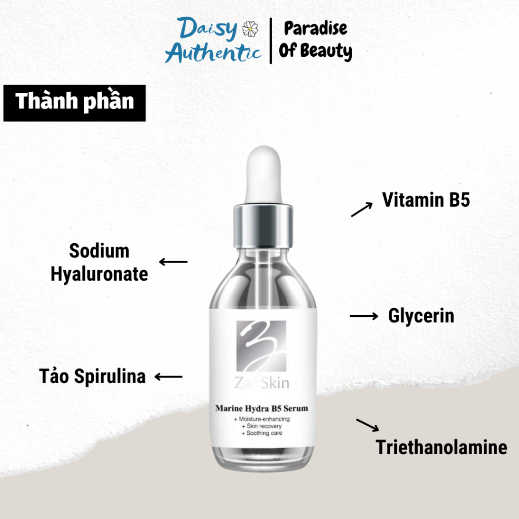 Serum B5 ZaSkin Marine Hydra 30ml - Dưỡng Ẩm, Phục Hồi Và Trẻ Hóa Làn Da