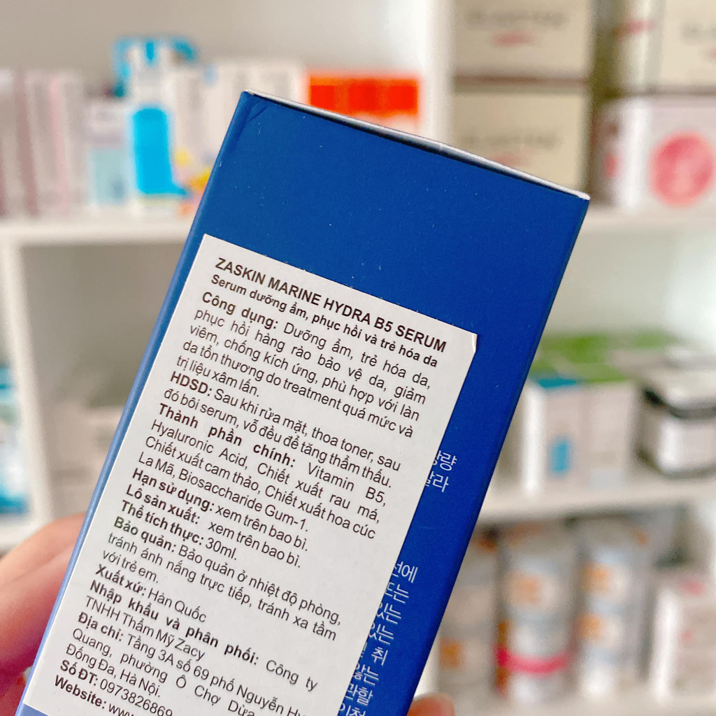 Serum B5 ZaSkin Marine Hydra 30ml - Dưỡng Ẩm, Phục Hồi Và Trẻ Hóa Làn Da