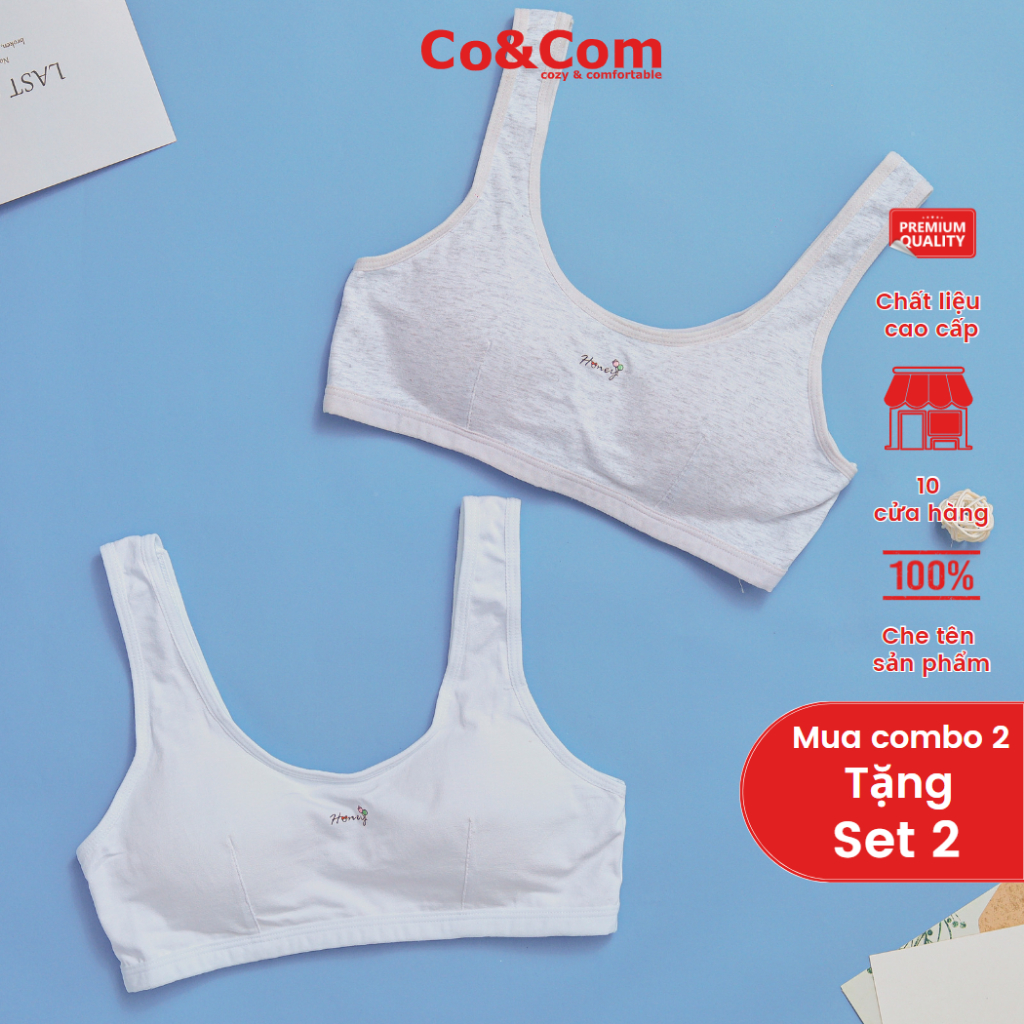 Áo ngực bé gái học sinh CoandCom chất liệu cotton thoáng mát mềm mịn AL0007