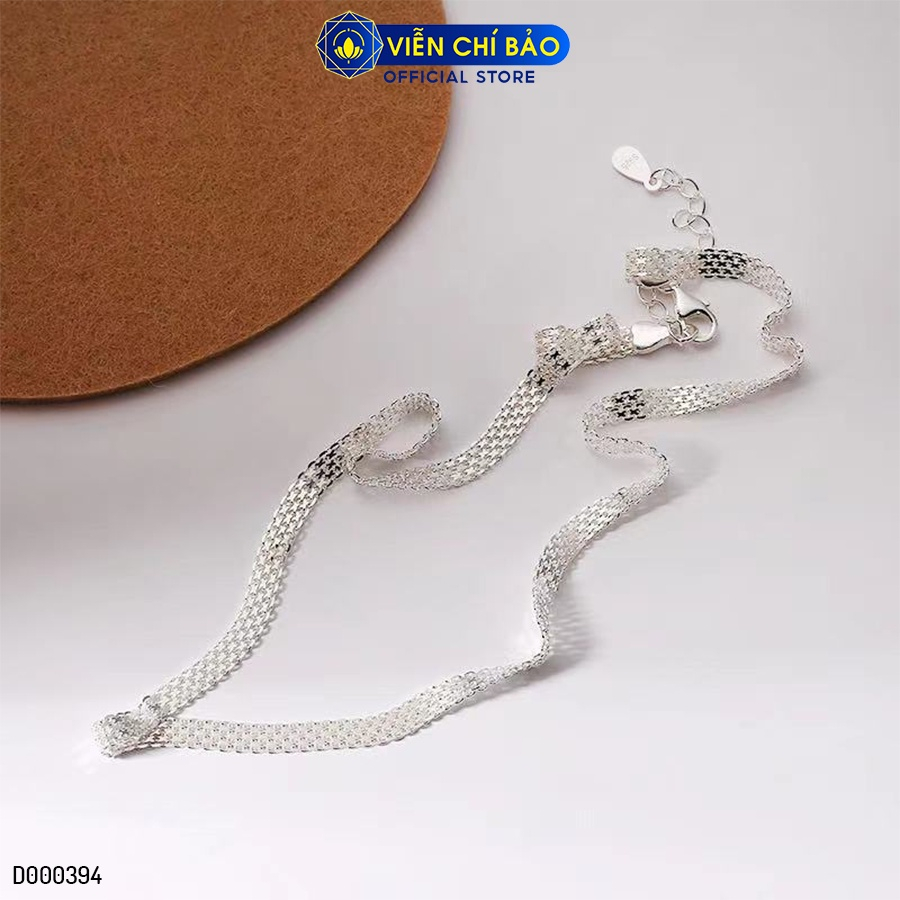 Dây chuyền bạc nữ choker dây đan chất liệu bạc 925 thời trang phụ kiện trang sức Viễn Chí Bảo D000394