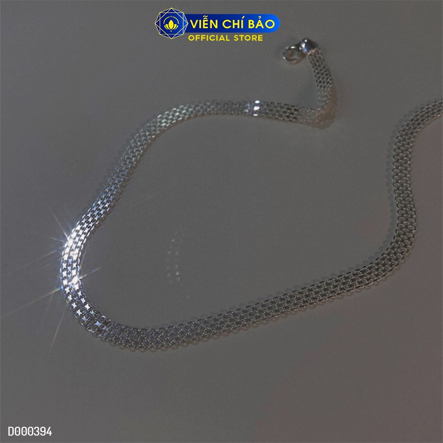 Dây chuyền bạc nữ choker dây đan chất liệu bạc 925 thời trang phụ kiện trang sức Viễn Chí Bảo D000394
