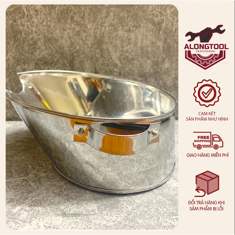 Khay hứng dầu thải xe máy chuyên nghiệp ALONGTOOL Dụng cụ đựng nhớt thải với dung tích 2 lít - Inox chống gỉ | Thế Giới