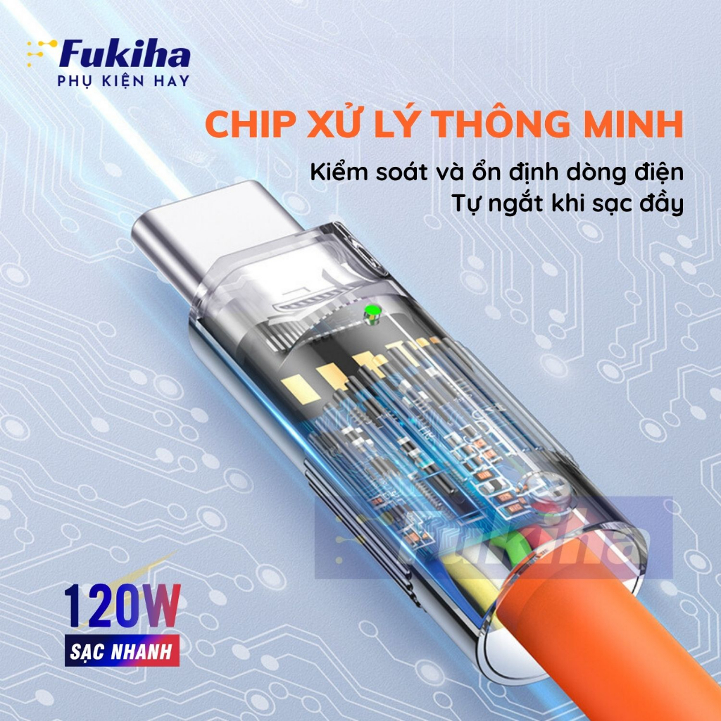 Dây Cáp Sạc Nhanh Fukiha ⚡️100% Đồng Nguyên Chất⚡️PD Type C Silicone Siêu Bền Cho 14 13 12pro 11promax xsmax