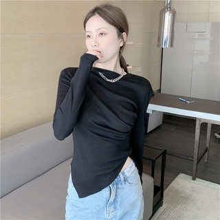 Áo thun nữ form rộng Guguno cotton cổ tròn in basic