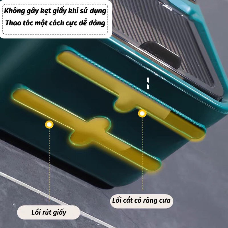 Hộp giấy vệ sinh 2 tâng ALI.X dán tường chống thấm nước kèm kệ để điện thoại cao cấp tiện lợi