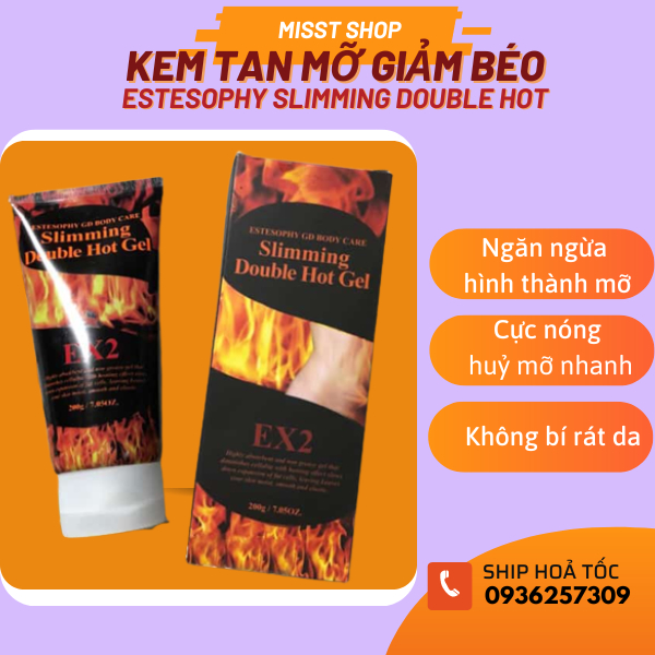 Kem Tan Mỡ Giảm Béo Bụng Chân Tay Estesophy Slimming Double Hot, Gel nóng Estesophy 200g