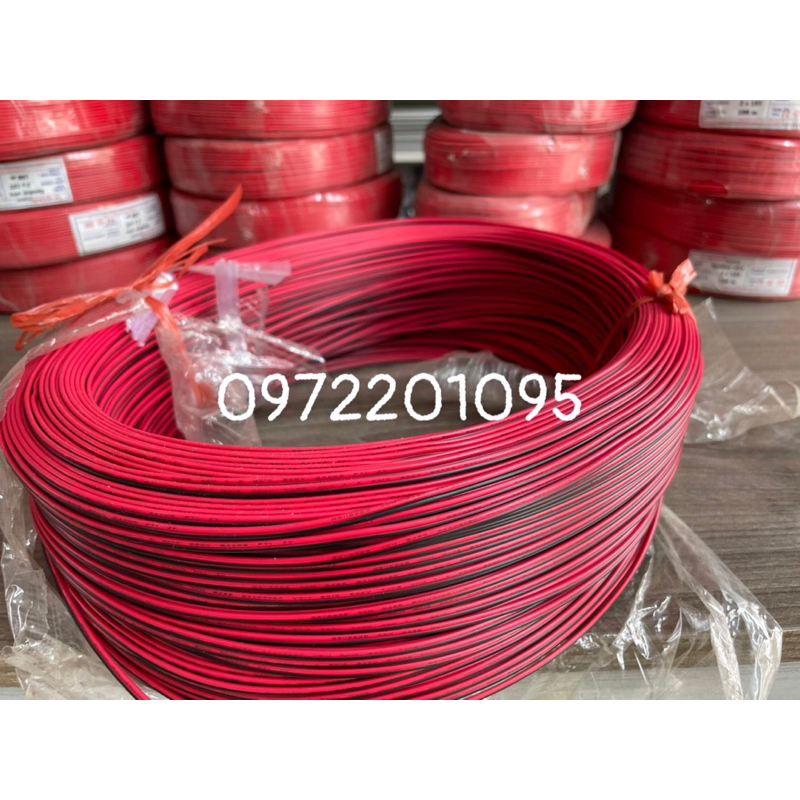 Dây súp đôi đỏ đen 0,3 lắp led nội thất, quảng cáo