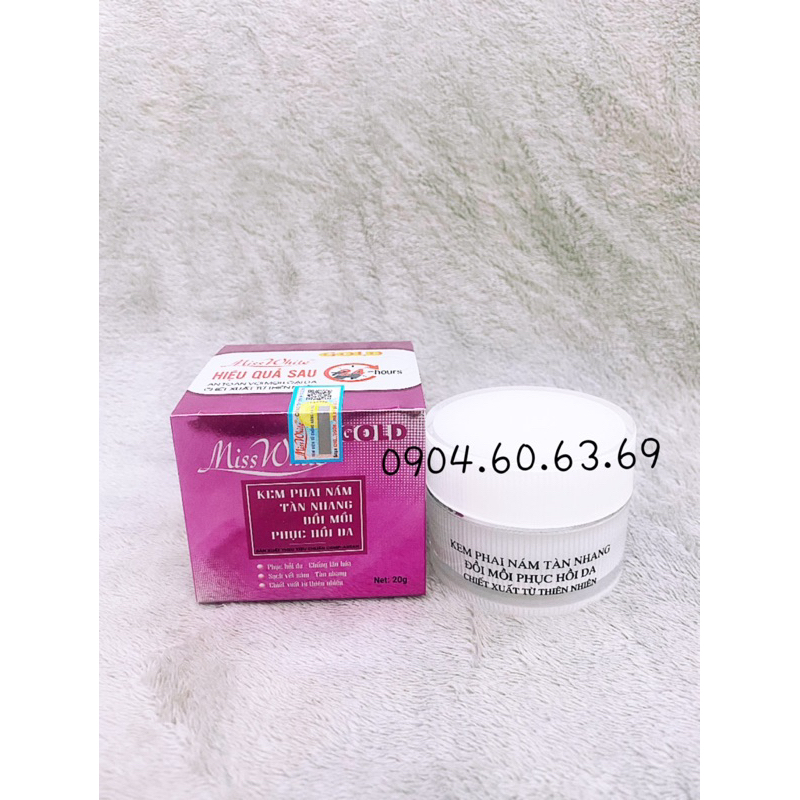 Kem MISS WHITE GOLD 20g Nám - Tàn Nhang-Đồi Mồi-Phục Hồi Da MISSWHITE