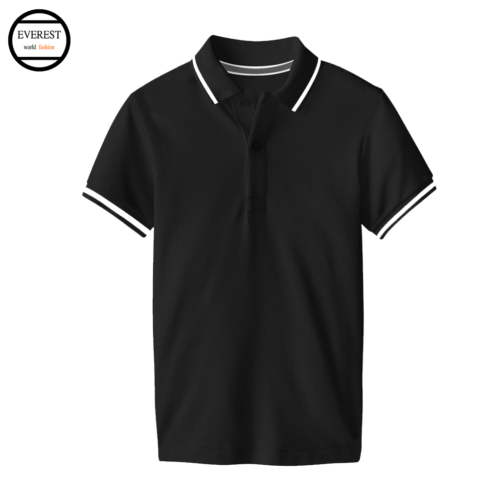 Áo polo nam thể thao chất vải thun cá sấu phối sọc viền tay cổ Everest