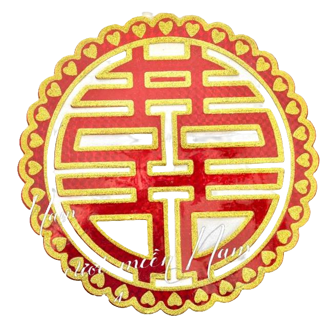 Chữ hỷ decal dán xe đám cưới