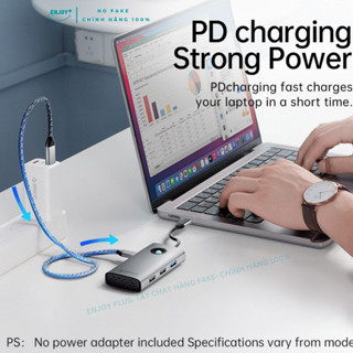 Hub Type C 8in1 Orico - Hub toàn diện nhất - HDMI 4K60 - Sạc nhanh PD - Hỗ trợ SS Dex - ENJOY PLUS