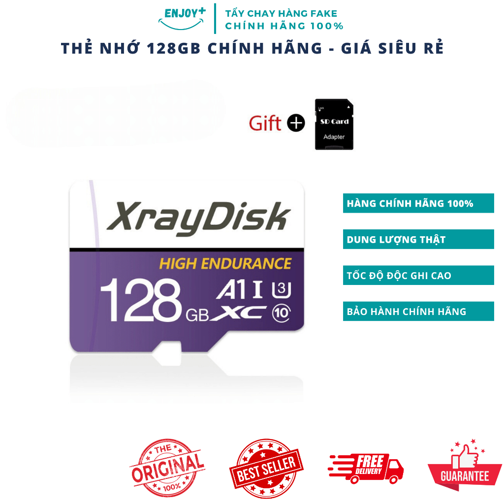 Thẻ nhớ 128GB Chính Hãng 100% Xraydisk - Giá Cực Rẻ - Dung lượng thật - Tốc độ cao chuẩn U3 - TKDSTORE