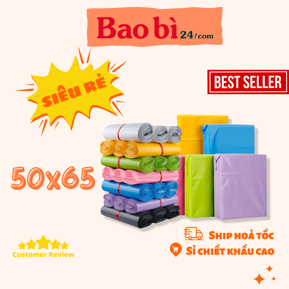 Túi gói hàng niêm phong 50x65 - Túi đóng hàng tự dính [Bảo Mật] - baobi24.com