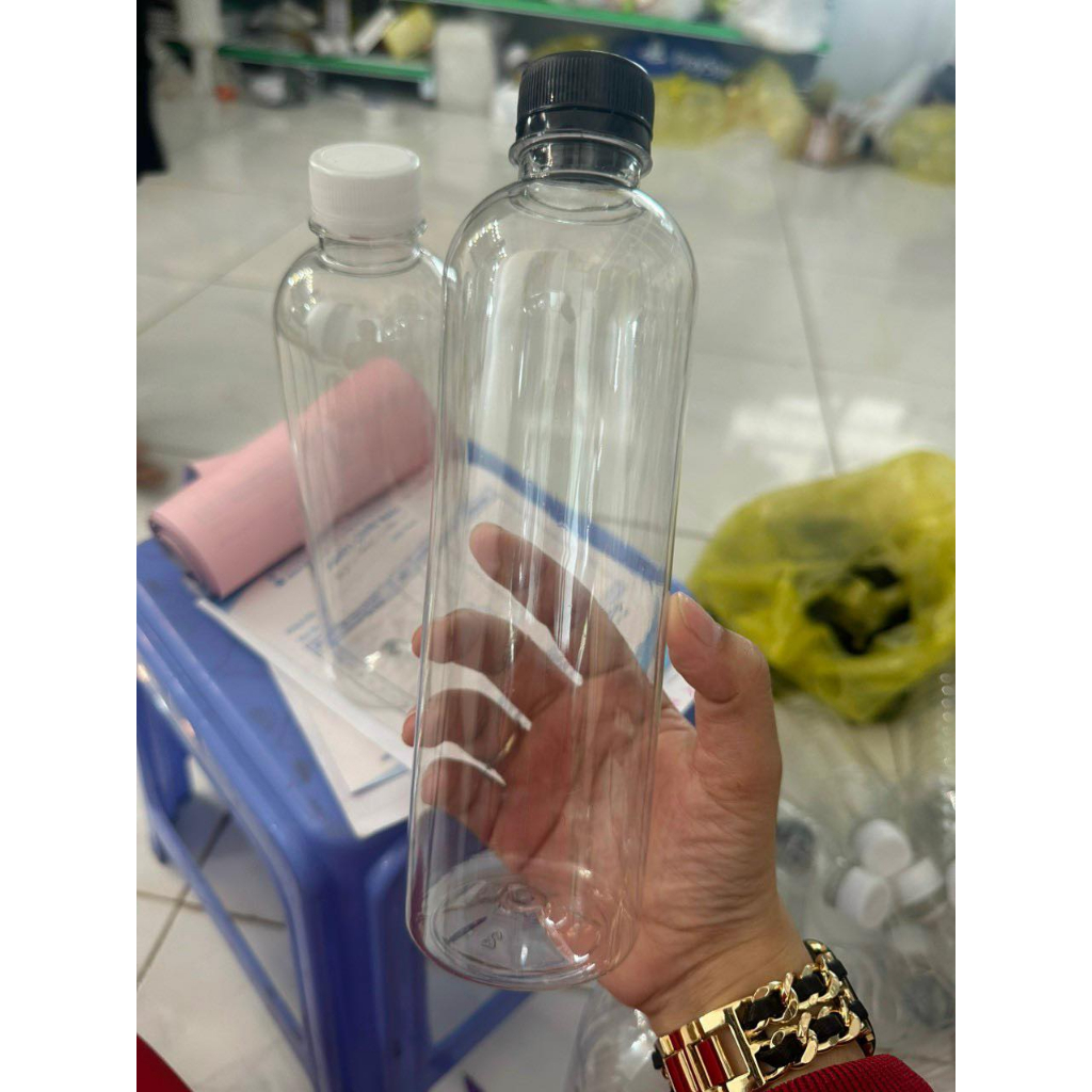 combo 50 chai tròn cao/ trung 500ml kèm nắp đen F30 f28 COMBO 50 Chai Nhựa Pet Tròn 500ml , nhưa dày, GIÁ XƯỞNG 105.000